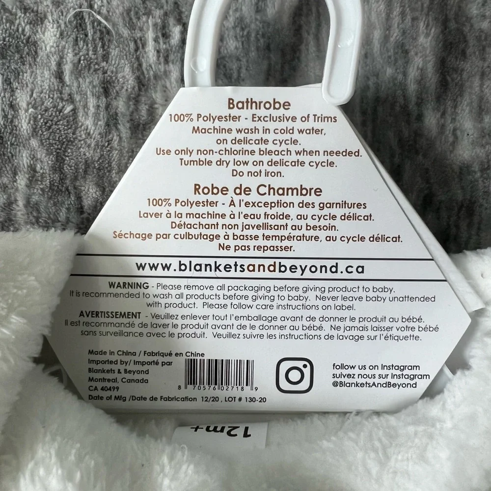 Blankets and Beyond baby bathrobe